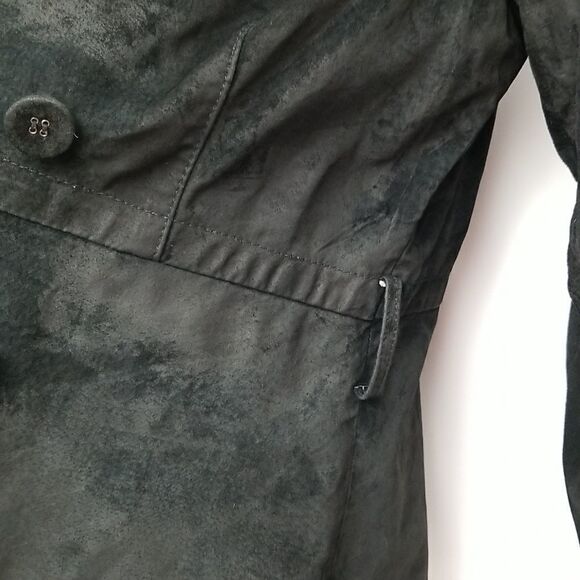 New Look Jacket Womens Size12 Vintage Edition Black Real Suede Front Button Up - Picture 9 of 12